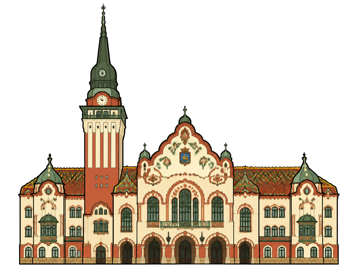 Ilustracija Gradske kuće u Subotici